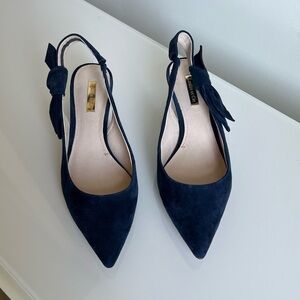 Louise et Cie Navy Suede Slingback Size 8.5